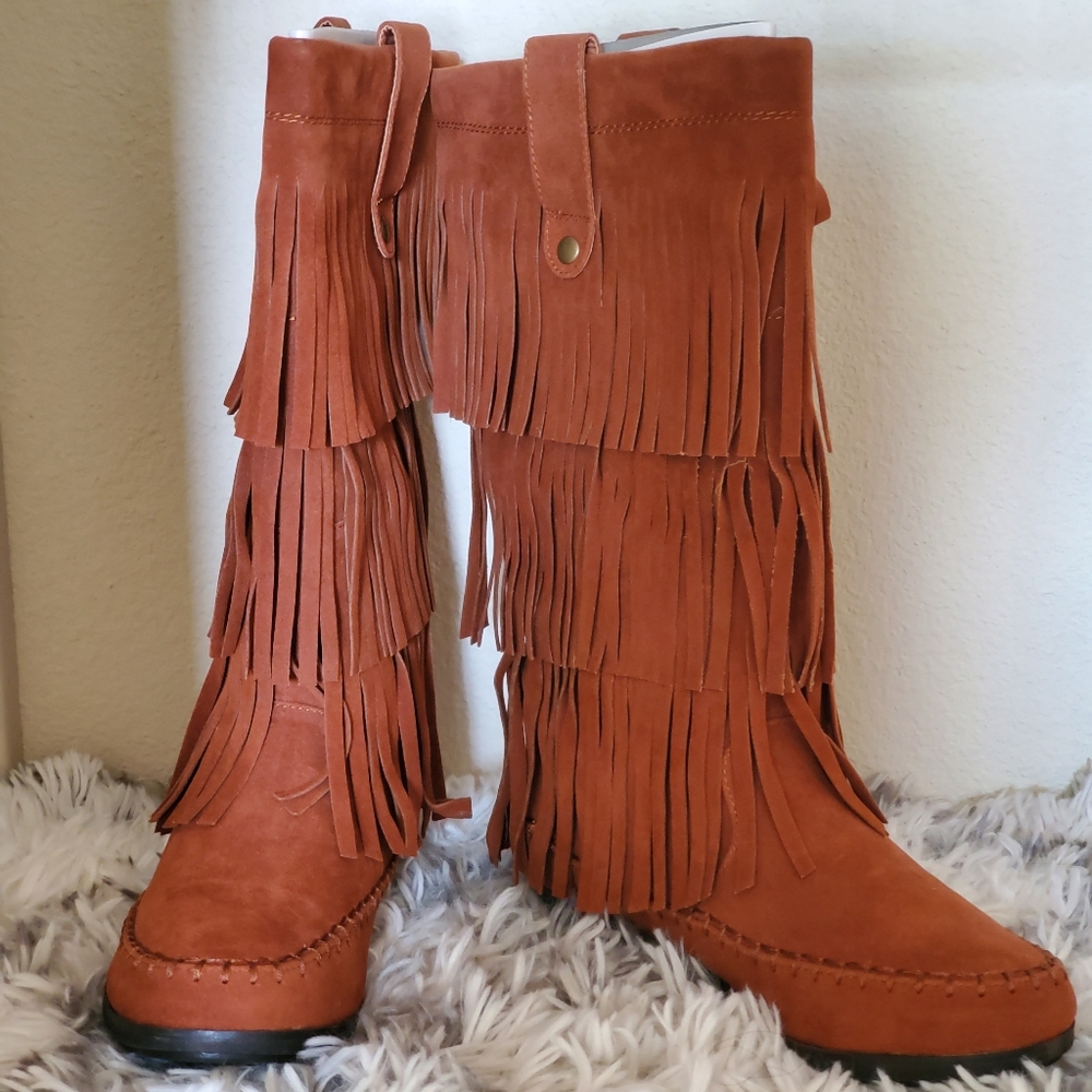 Fringe Boots Knee High